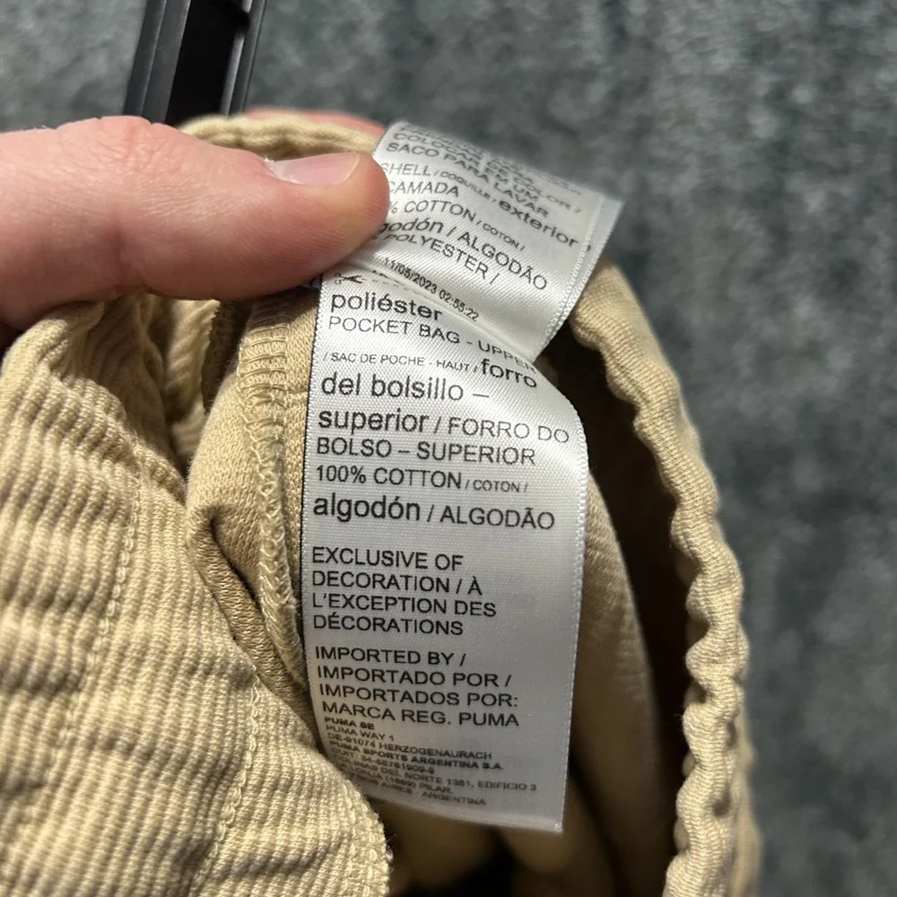 Puma Mens Size S Beige Essentials Elevated Jogger Pants